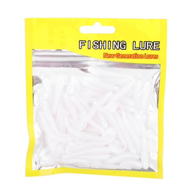 Señuelos De Pesca De Plástico Blando T-Tail Grub Worm Baits Fish Tackle Accesorio Perla Blanca 50 Unids 5 Cm Guardurnaity OD003850-00