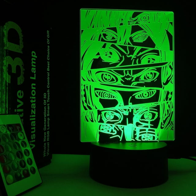 Luz nocturna Sharingans 3D LED que cambia de color para niños
