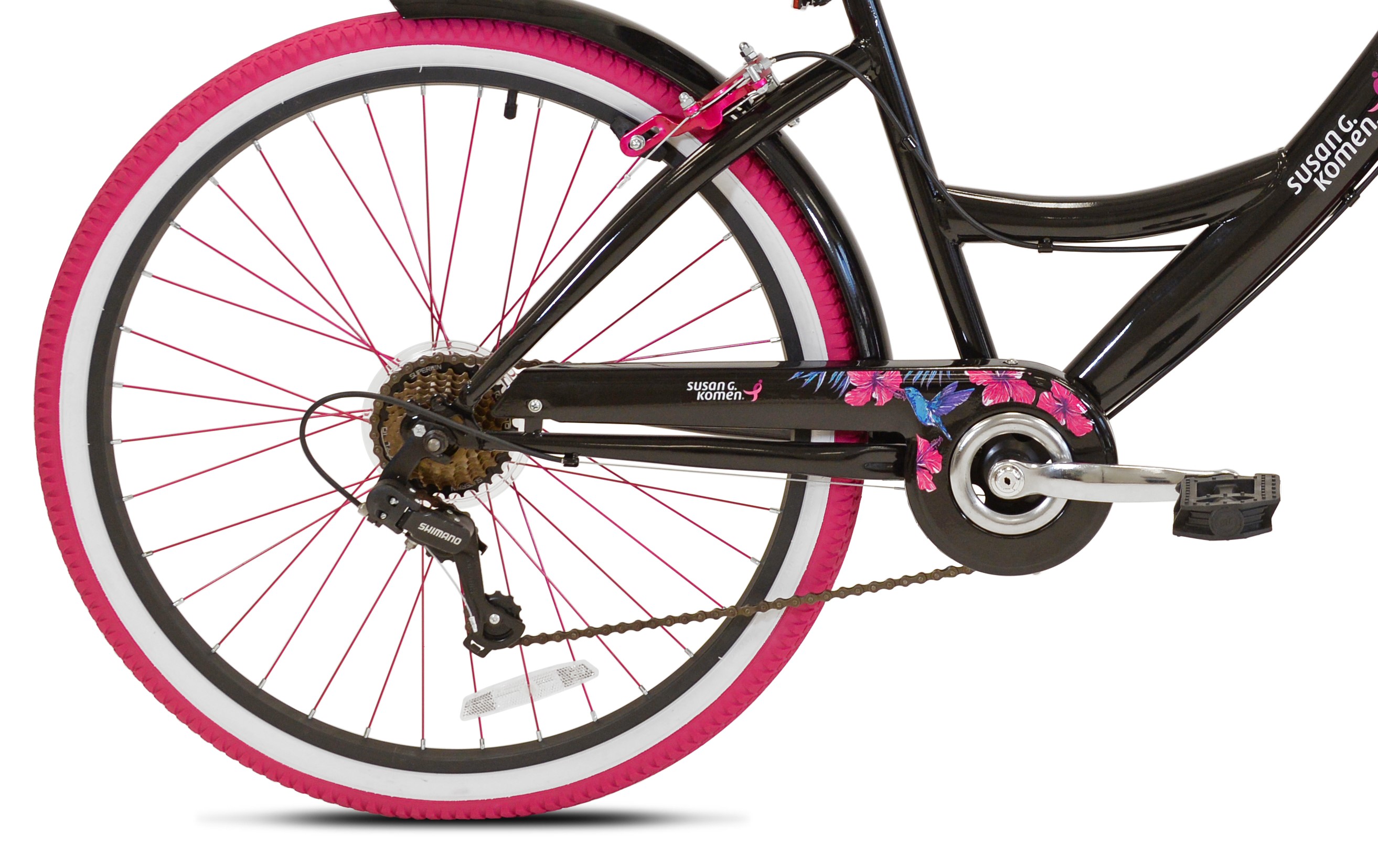 Susan G Komen 26" Women's Cruiser Bike, Black/Pink - image 4 of 10