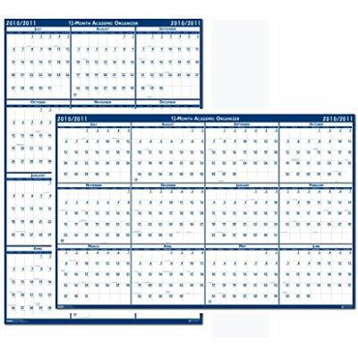 house of doolittle 395 poster style reversible/erasable academic yearly calendar, 24 x 37, 2015-2016