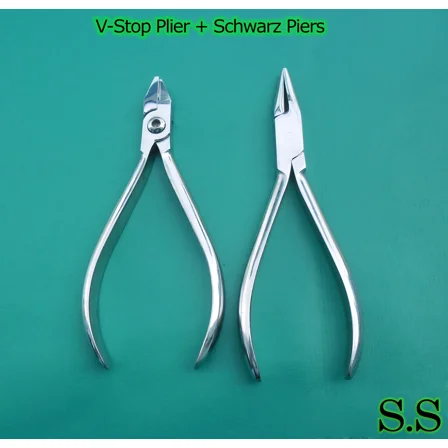 Set Of 2 V-Stop Plier & Schwarz Pliers Ortodontic Instruments