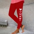 thumbnail image 2 of Feancey Spring Sale 2025 Valentines Day High Waisted Leggings for Women Stretch Tummy Control Workout Tights Heart Letter Print Stretchy Sport Yoga Pants Red M, 2 of 7
