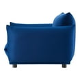 thumbnail image 4 of Armchair Accent Chair, Velvet, Blue Navy, Modern Contemporary Urban Design, Living Lounge Room Hotel Lobby Hospitality, 4 of 7