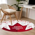 thumbnail image 6 of Red Canada Day Round Rug 4ft Washable Circle Entryway Rugs Non Slip Modern Abstract Art Leaves Area Rug Indoor Floor Carpet for Bedroom Kitchen Living Room Home Office Dining Room Nursery, 6 of 8