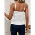 thumbnail image 6 of Women'S Wrap V Neck Camisole Top Ruched Spaghetti Strap Going Out Tops White M, 6 of 7
