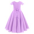 thumbnail image 3 of IBTOM CASTLE Flower Girls Chiffon A-line Party Dresses Wedding Junior Bridesmaid Princess Pageant Communion Maxi Gowns 3-4 Years Light Purple, 3 of 8