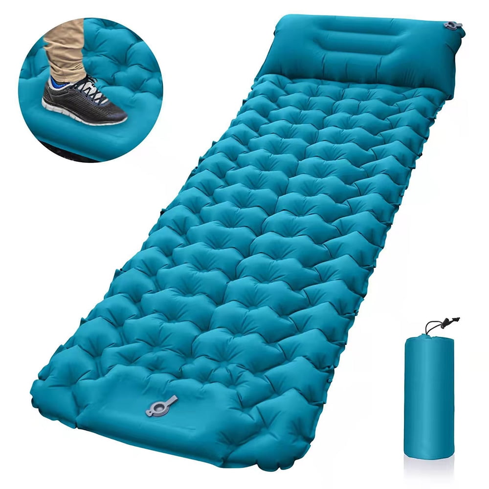 Matelas Voiture Pompe Pied Intégrée 60s Matelas Camping Autogonflant 1 Personne 9cm - Pompe à Pied Intégrée Matelas Couchage 1 Personne 9cm épais Matelas Gonflable 1 Personne