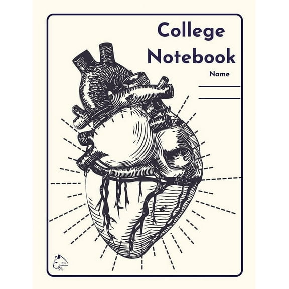 College Notebook : Student workbook Journal Diary Heart organ design cover notepad by Raz McOvoo (Paperback)