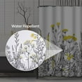 thumbnail image 4 of Yellow Floral Shower Curtain Border Grey White Herbs and Wild Flowers Botanical Vintage Engraving Waterproof Polyester Fabric 72 x 72 Inches Set with Hooks, 4 of 6