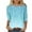 Light Blue, variant on Uaswgudfs Tees for Women Trendy Fashion Round-Neck 3/4 Sleeves T Shirt Gradient Color Casual Loose Vine Pattern Basic Tops