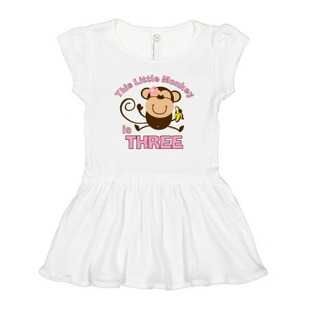 

Inktastic Little Monkey Girl 3rd Birthday Gift Toddler Girl Dress