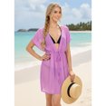 thumbnail image 4 of HAPPY BAY Women's Beachwear Summer Swim Beach Cover ups for Swimwear Bikini Sheer Chiffon Cover up Dress Bathing Suit Swimsuit Coverups for Women XL-XXL Solid Plain, Light Purple, 4 of 5