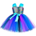 thumbnail image 3 of Vestido de princesa con tutú de sirena para niñas, elegante vestido de tul para fiesta de cumpleaños, vestido de baile, disfraz de carnaval y Halloween para niños, 3 of 5