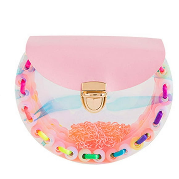 Bolso de Hombro Hecho a Mano Yinane para Niños Conjunto de Fabricación de Bolsos DIY Rosa