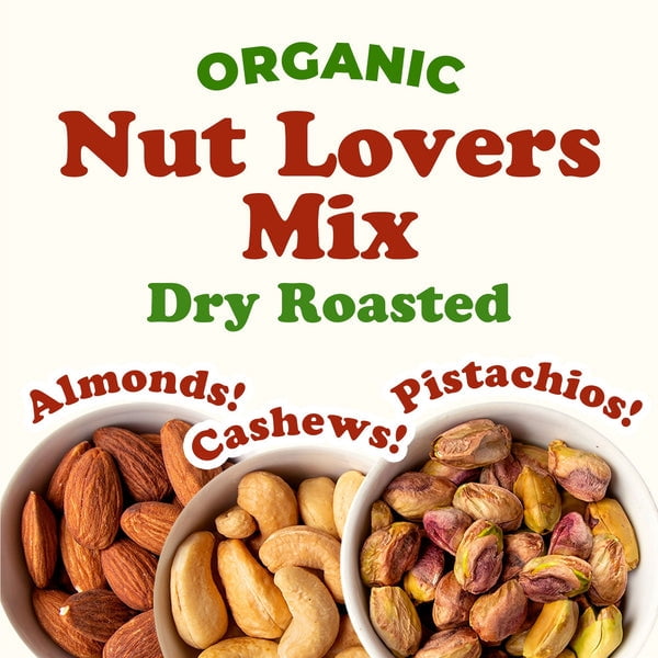 Organic Dry Roasted Nut Lovers Mix, 2 Pounds - Vegan, Kosher, Bulk - by Food to Live