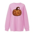 thumbnail image 4 of TKLPEHG Thanksgiving Pumpkin Sweatshirt for Women Funny Fall Pumpkin Graphic Sweatshirts Long Sleeve Pullover Tops (Pink,XL), 4 of 5