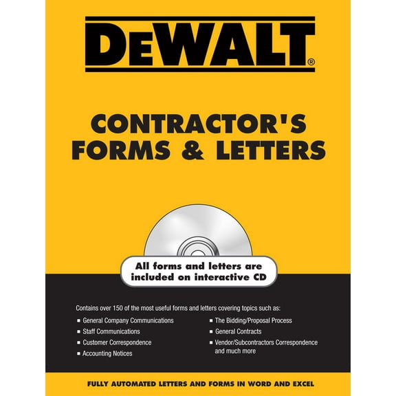 Pre-Owned DEWALT Contractor's Forms & Letters (Paperback) 0977718328 9780977718320