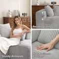 thumbnail image 3 of SEENYOO 130" Cloud Couch, Sectional Couches for Living Room, U-Shaped Modular Sofa with Chaise, 4-Seat Oversized Boneless Couch, No Assembly, Gray, 3 of 10