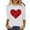 A-White467, variant on XIAOCHA Women's Glitter Heart T Shirt Three Quarter Sleeve Graphic Tee Casual Daily Wear Top