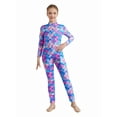 thumbnail image 7 of iiniim Kids Girls Stretchy Full Length Long Sleeve Unitard Bodysuit Leotard Fish Scale Mermaid Jumpsuit 5-12 Type F 11-12, 7 of 7