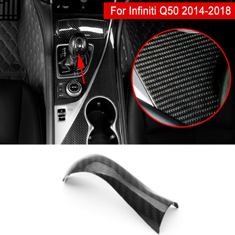 Carbon Fiber Inner Gear Shift Knob Cover Trim For Infiniti Q50 Q50L 2014-2018 