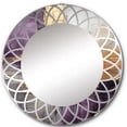 thumbnail image 2 of Designart "Gold Purple Fractal III" Modern Round Wall Mirror - Abstract Oval Mirror, 2 of 4