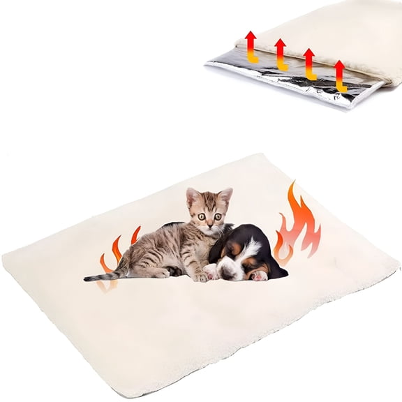 ACDANC Self Heating Pet Pads Pet Blanket for Cat/Dog, Pet Heating Pad, Self Warming Cushion Mat for Cats Dogs, Self Heated Cat Dog Bed/Pet Thermal Mat Blanket Ecological 24x18 Inches