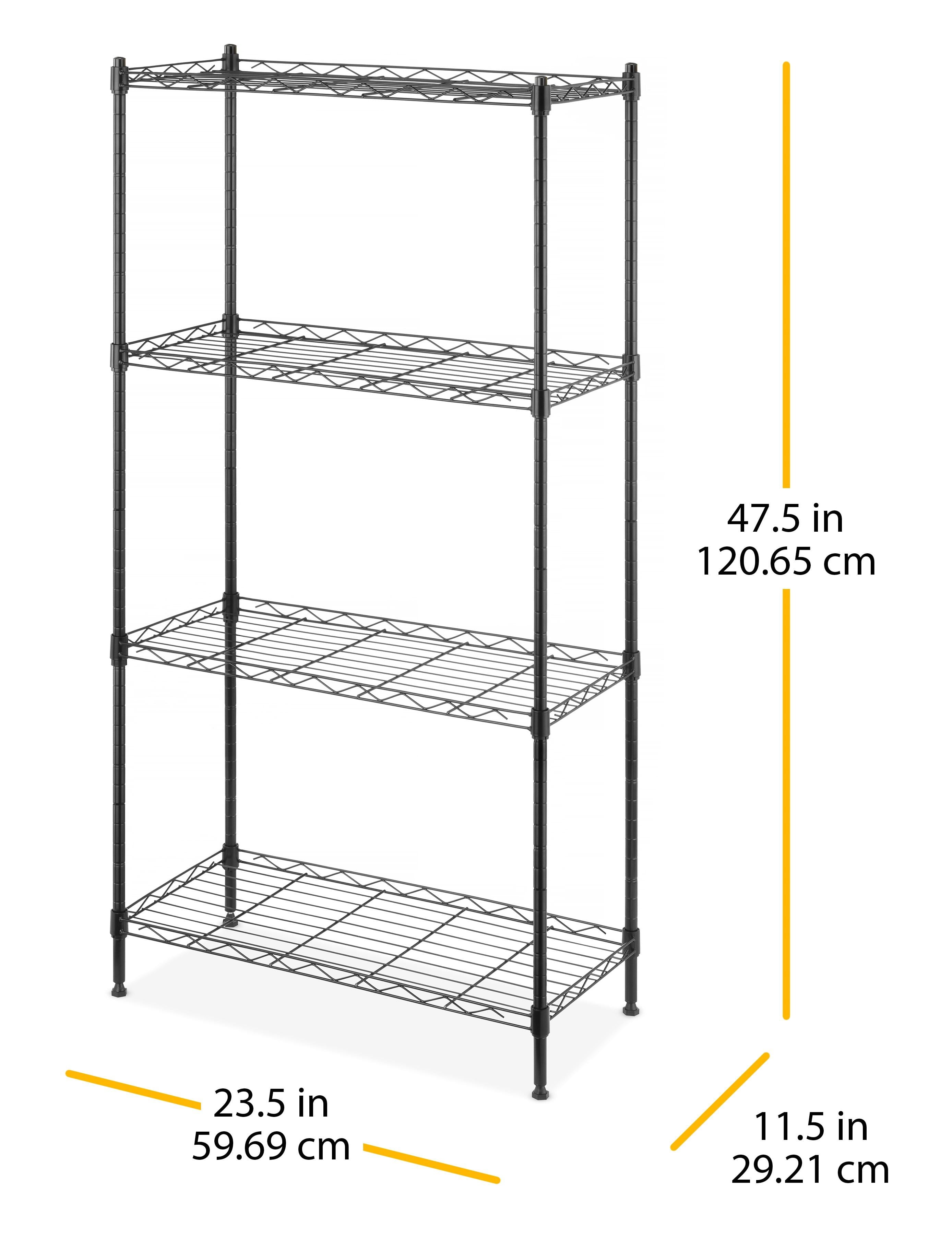 Whitmor Supreme 4-Tier Shelving - 100 lb. per Shelf - Black
