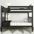 thumbnail image 2 of Max & Lily Bunk Bed, Scandinavian Solid Wood Twin over Twin Bunk Beds for Kids, Black, 2 of 11