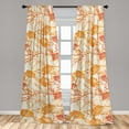 thumbnail image 4 of Ambesonne Floral Vintage Curtains, Anemone Flowery Art, Pair of 28"x63", Ginger Paprika Beige, 4 of 5
