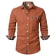 thumbnail image 1 of Blusa y camisa de manga larga con cuello vuelto para hombre, informal, de retazos a cuadros, con botones y cuello vuelto, blusa de manga larga para hombre, 1 of 5