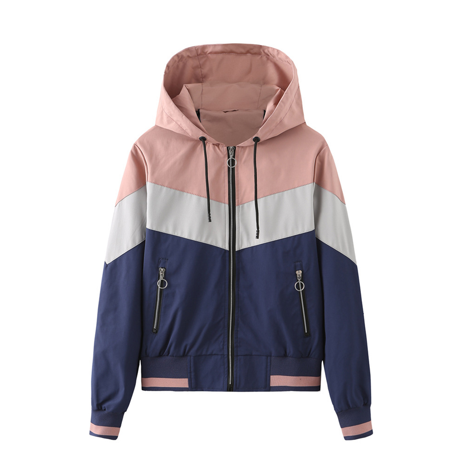 Veste Légère Femme Imperméable Coupe-Vent - Capuche, Fermeture, Poche, Respirante