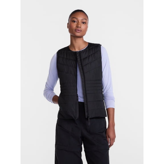 Ozark Trail Women's and Women's Plus Collarless Puffer Vest, Sizes XS-3X