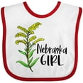 thumbnail image 3 of Inktastic Nebraska Girl Goldenrod Flower Girls Baby Bib, 3 of 4