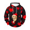 thumbnail image 4 of Mens Kangaroo Pouch Hoodie Valentine's Day Dogs Cats Pet Carrier Hooded Sweatshirts Oversize Long Sleeve Animal Holder Pullover Tops, 4 of 5