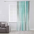 thumbnail image 3 of Turquoise Gray Semi Sheer Curtains Drapes for Living Room, Bedroom, French Doors Window 63 Inches Long, Farmhouse Abstract Gradient Aesthetic Rod Pocket Chiffon Curtain Drapery Voile Draperies Panel, 3 of 6