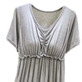 thumbnail image 5 of MYAOYI Womens Nightgown Casual Plus Size V-Neck Solid Color Summer Short Sleeve Comfy Midi Sleepwear with Built in Shelf Bra, 5 of 5