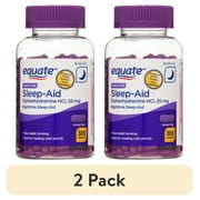 Angle View: (2 pack) Equate Nighttime Sleep-Aid Diphenhydramine HCl 25mg Caplets for Nighttime Sleep Support, 365 Count, Compare to VICKS® ZzzQuil ® Active Ingredient