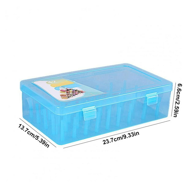 Sewing Thread Box 42 Spools Large Capacity Plastic Storage Thread Box for Empty Embroidery Cross-stitch Dust-proof Container Accessories Blue
