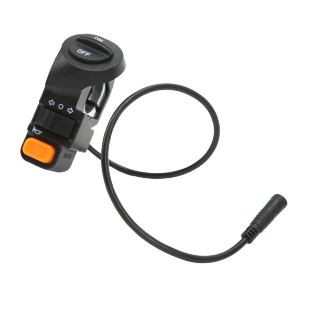 Wekity Bike Handlebar Switch, Electric Bike Light Switch Handlebar Mount Waterproof ABS Easy Installation Bike Turn Light Switch for Electric Scooter-0621