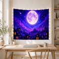thumbnail image 5 of Fantasy Gothic Cityscape Under a Luminous Full Moon, Dreamy Celestial Scene for Space Lovers, Celestial Wall Art, Graduation Gift, Tapestry Wall Hanging for Bedroom, Dorm and Living Room, 5 of 7