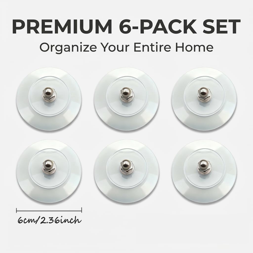 No-Drill Screw Stickers, 2026 Upgraded Reusable Drill Free Adhesive Hooks, Removable Nail Free Wall Hangers, Picture Hangers Without Nails for Wall Mount, Bathroom, Home, Kitchen, Office (B, 6PCS)