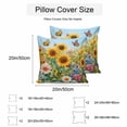 thumbnail image 3 of Waterproof Throw Pillow Covers Set of 2, 16x16 Inch Spring Yellow Sunflower Decorative Pillowcases Outdoor Pillow Slip Cushion Covers Set for Couch Tent Butterfly Floral Daisy Country, 3 of 7
