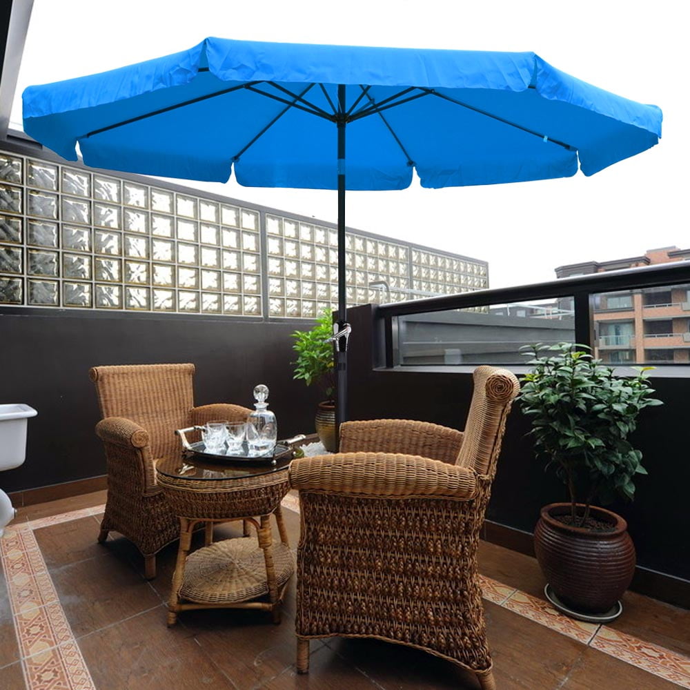 Yescom 10ft Aluminum Outdoor Patio Umbrella w Crank Tilt Deck Market Yard Beach Pool Cafe by Yescom