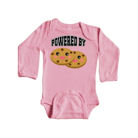 

Inktastic Powered by Cookies Gift Baby Boy or Baby Girl Long Sleeve Bodysuit