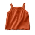 thumbnail image 5 of Cethrio Kids Girls Outfit Sets, Summer Solid Color Sleeveless Shirts and Shorts Set Orange Size 12-18 Months, 5 of 5