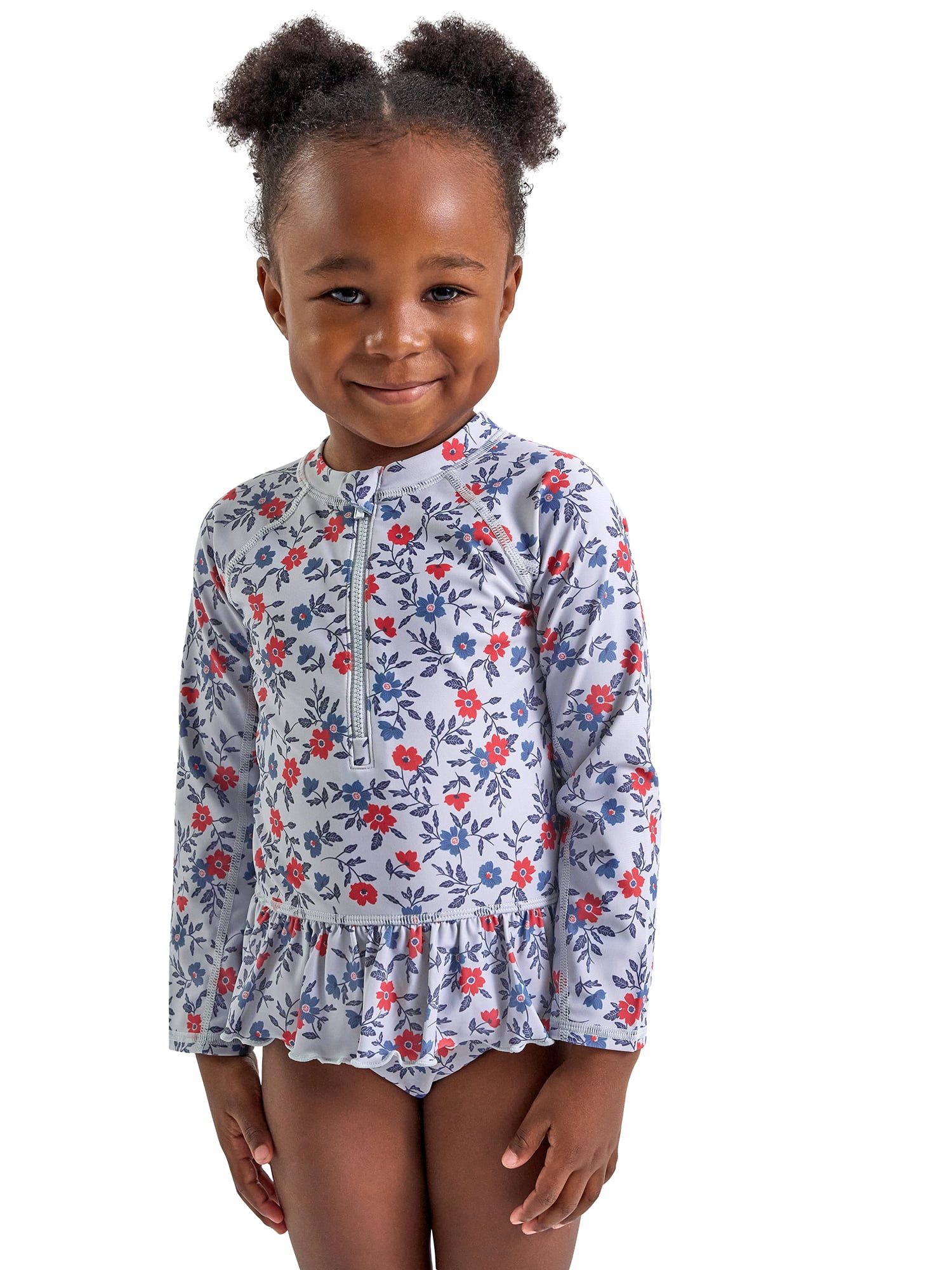 Modern Moments by Gerber Baby and Toddler Girl Rash Guard with Ruffles, Sizes 0/3M-5T