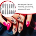 thumbnail image 4 of 24 Pieces False Nails Glitter Shimmering Powder Full Cover Artificial Nail Tips Simple Operation Fingernail Decal DIY Accessory white, 4 of 7