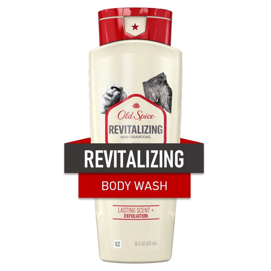 Old Spice Men's Body Wash Deep Revitalizing with Charcoal, 16 oz