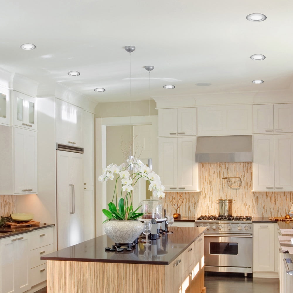 Globe Electric 9 Watt 4" Brushed Nickel Integrated LED Ultra Slim Recessed Lighting Kit